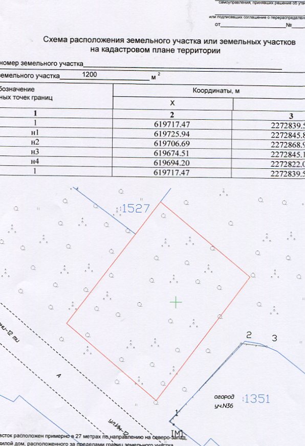 Схема земельного участка для предварительного согласования самостоятельно