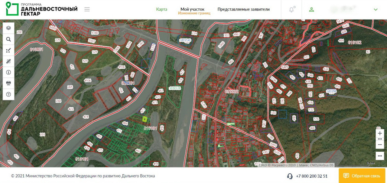 Карта участков дальневосточного гектара приморский край