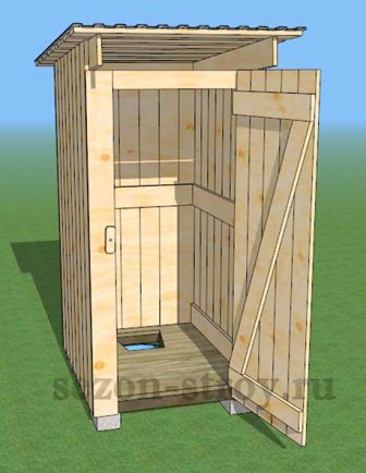 Схема дачного туалета из дерева