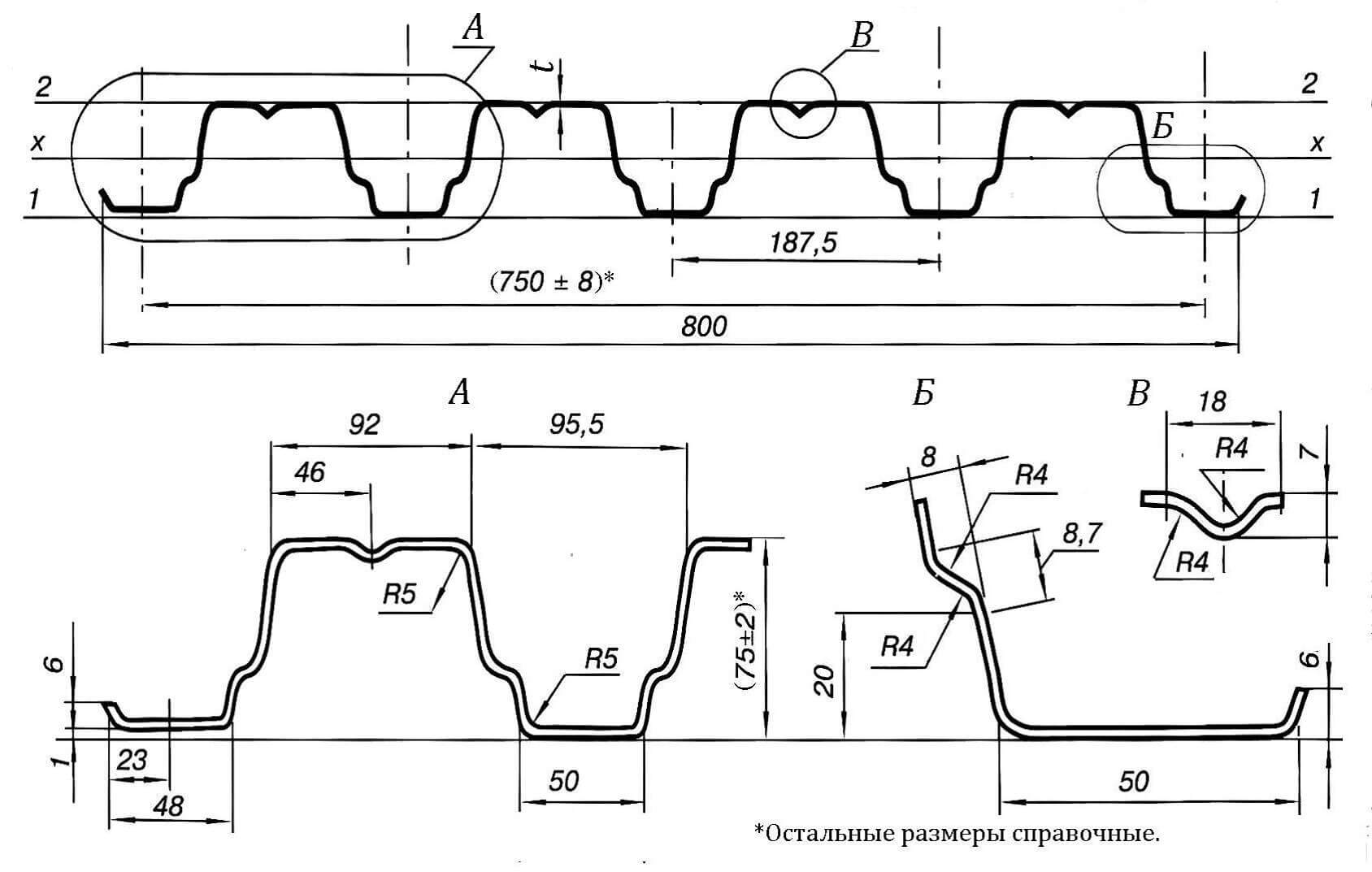 Профлист чертеж dwg