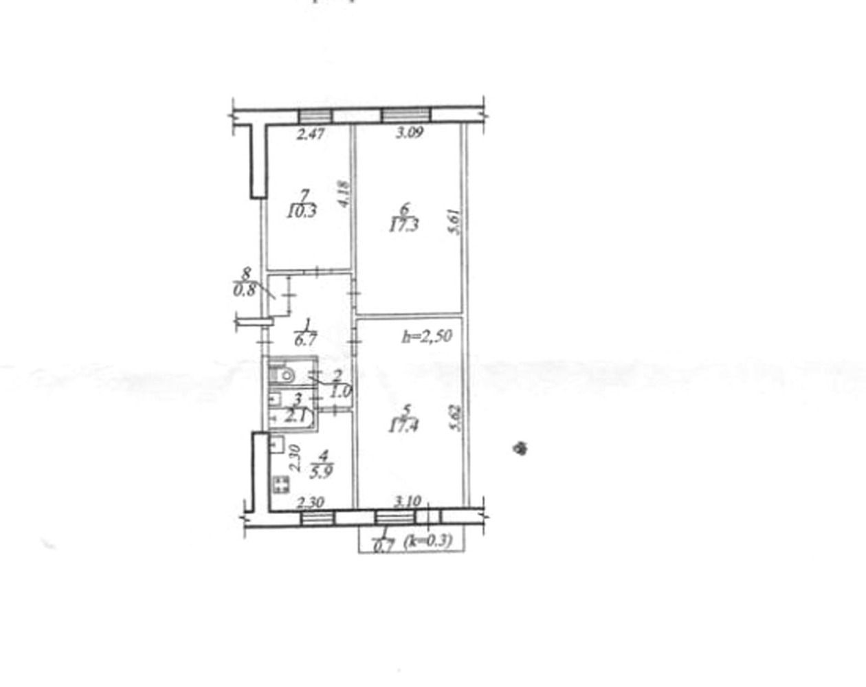 Планировка квартиры 3 комнатной брежневки