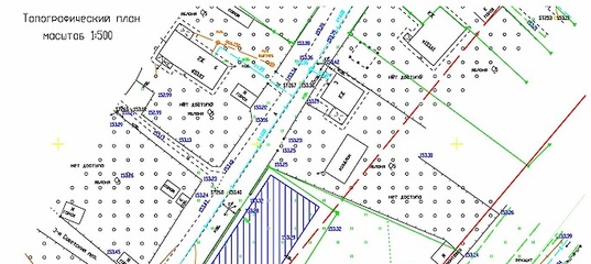 Топографическая карта участка в масштабе 1 500 для газа