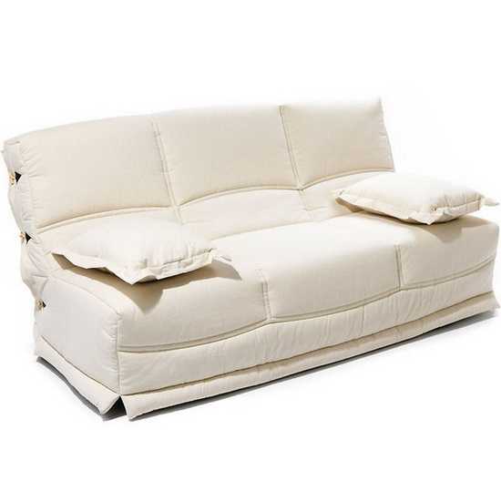 Белый прямой диван из экокожи
